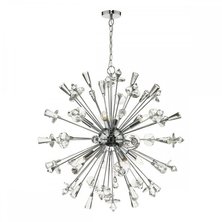 Dar EXO0850 | Exodus | 8-Light Crystal Pendant in Polished Chrome