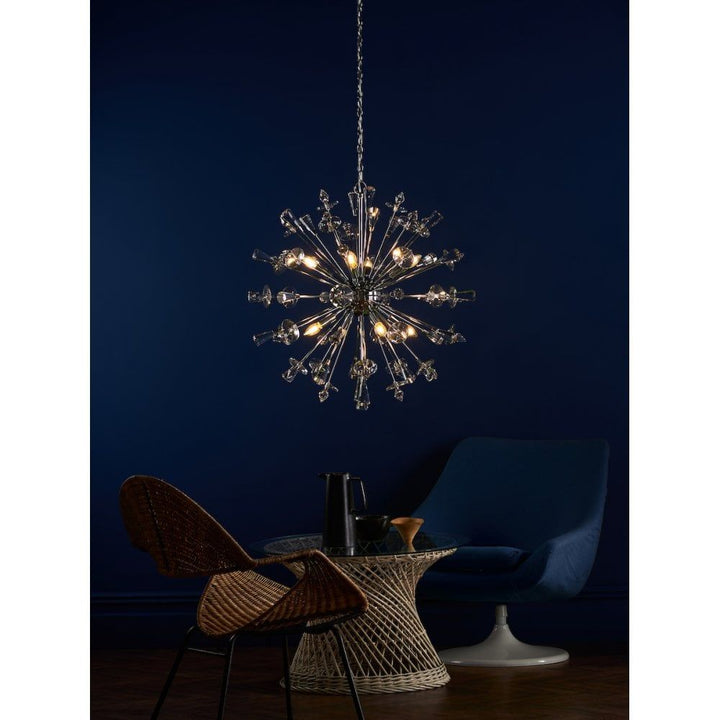 Dar EXO0850 | Exodus | 8-Light Crystal Pendant in Polished Chrome