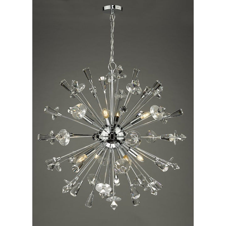 Dar EXO0850 | Exodus | 8-Light Crystal Pendant in Polished Chrome