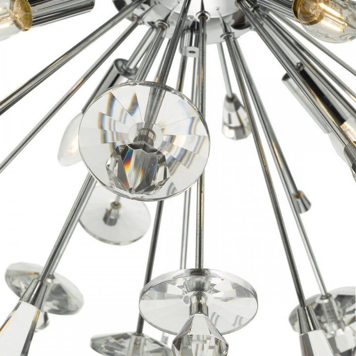 Dar EXO0850 | Exodus | 8-Light Crystal Pendant in Polished Chrome