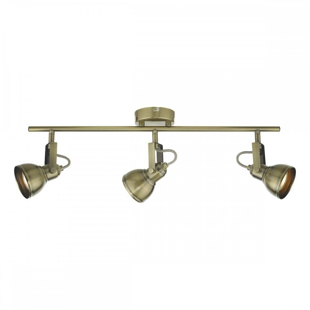 Dar FOT7375 Fothergill 3 Light Bar Spotlight Antique Brass