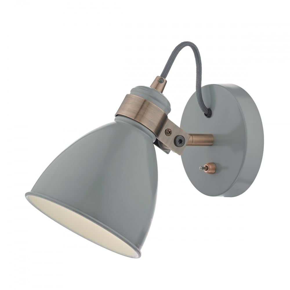 Dar FRE0739 | Frederick | 1 Light Wall Light | Gloss Grey & Copper