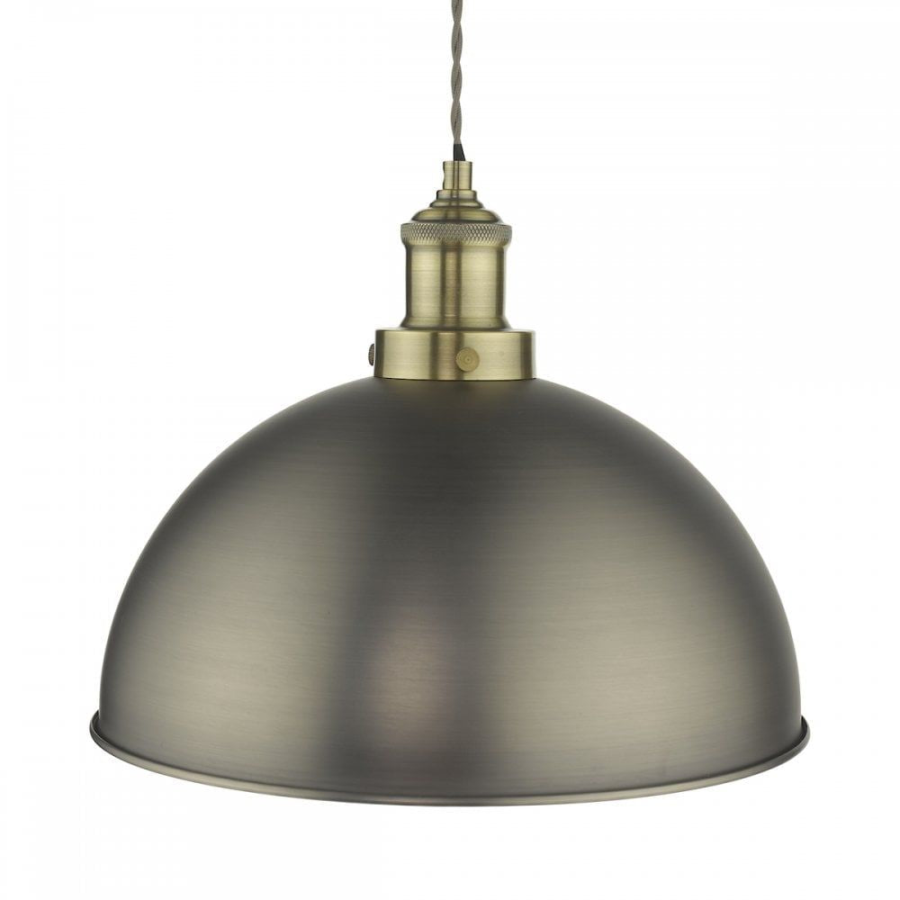 Dar GOV0161 | Governor Pendant | Antique Chrome & Brass