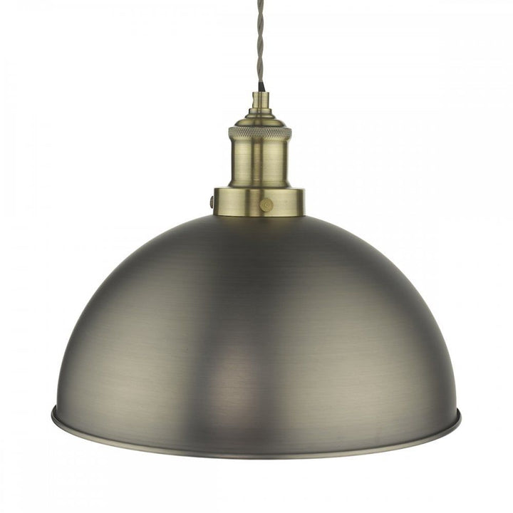 Dar GOV0161 | Governor Pendant | Antique Chrome & Brass