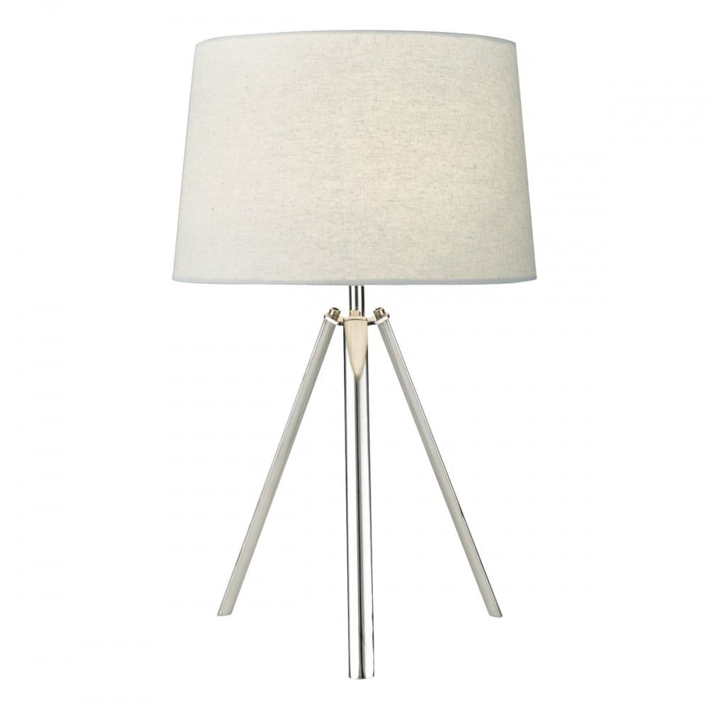 Dar GRI4250 | Griffith Table Lamp | Polished Chrome Tripod with Shade