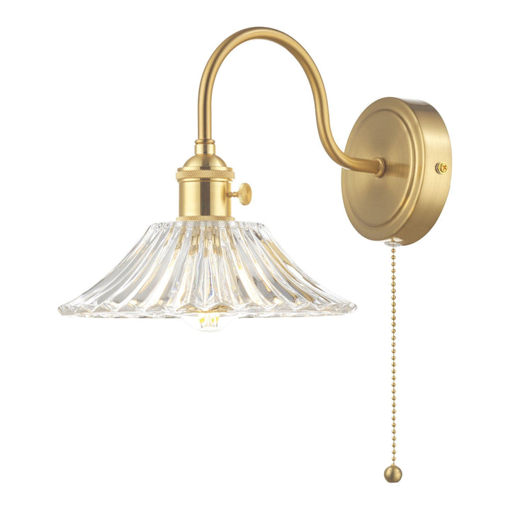 Dar HAD0740-04 | Hadano Wall Light | Brass & Flared Glass Shade
