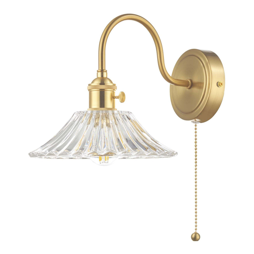 Dar HAD0740-04 | Hadano Wall Light | Brass & Flared Glass Shade