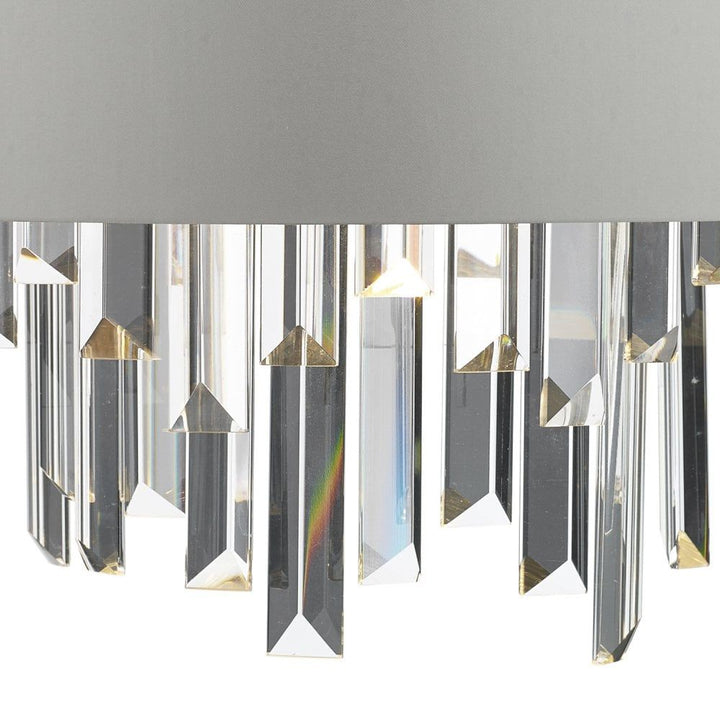 Dar HAL0939 | Halle Wall Light | Grey Satin & Crystal Design