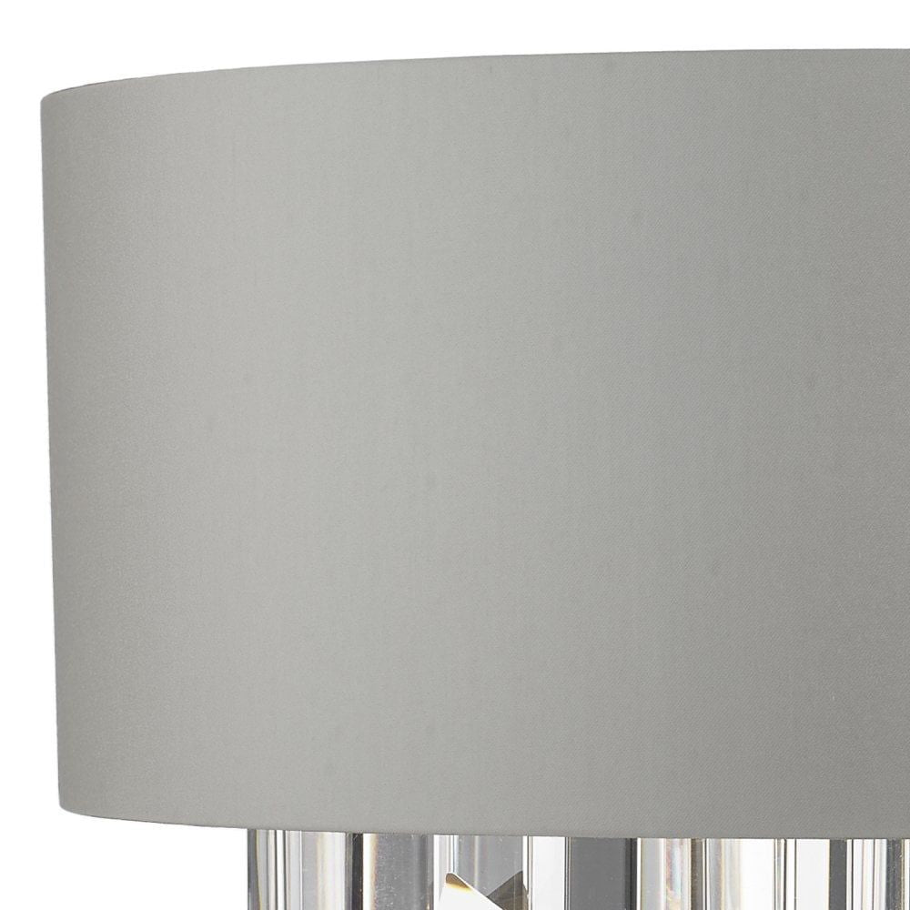 Dar HAL0939 | Halle Wall Light | Grey Satin & Crystal Design