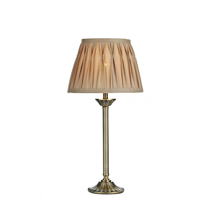 Dar HAT4275 Hatton Table Lamp Antique Brass With Shade
