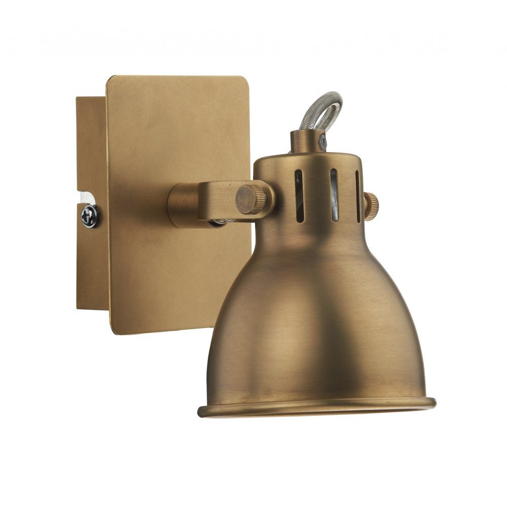 Dar IDA0775 | Idaho Single Wall Spot Light | Antique Brass Finish