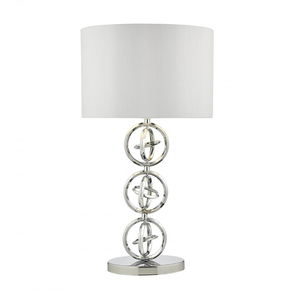 Dar INN4250 | Innsbruck Table Lamp | Polished Chrome Spheres with Shade