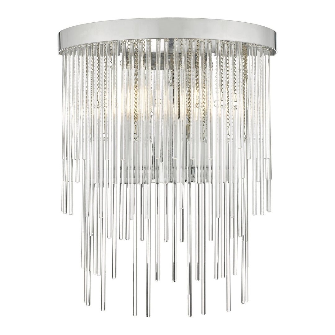 Dar ISL0950 | Isla Wall Light | Chrome Finish with Clear Glass Rods