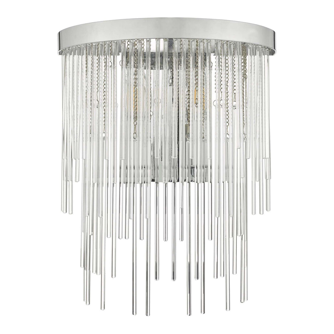 Dar ISL0950 | Isla Wall Light | Chrome Finish with Clear Glass Rods