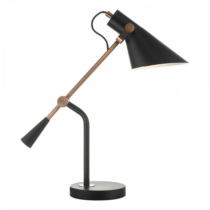 Dar JAC4064 | Jack Task Table Lamp | Black and Antique Copper