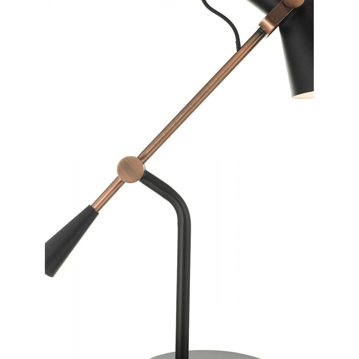 Dar JAC4064 | Jack Task Table Lamp | Black and Antique Copper