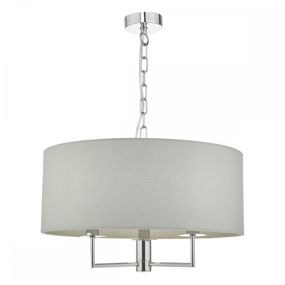 Dar JAM0339 | Jamelia 3 Light Pendant | Polished Chrome Grey