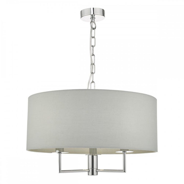 Dar JAM0339 | Jamelia 3 Light Pendant | Polished Chrome Grey