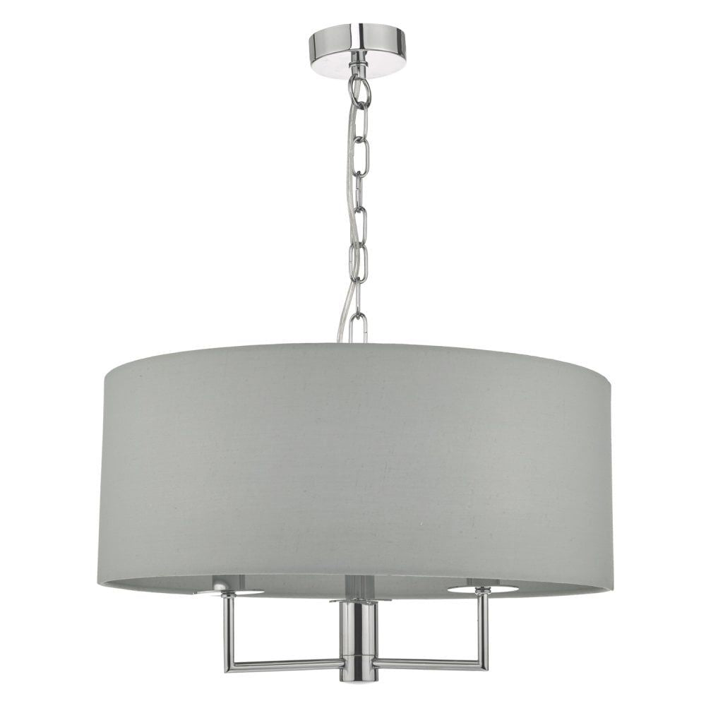 Dar JAM0339 | Jamelia 3 Light Pendant | Polished Chrome Grey