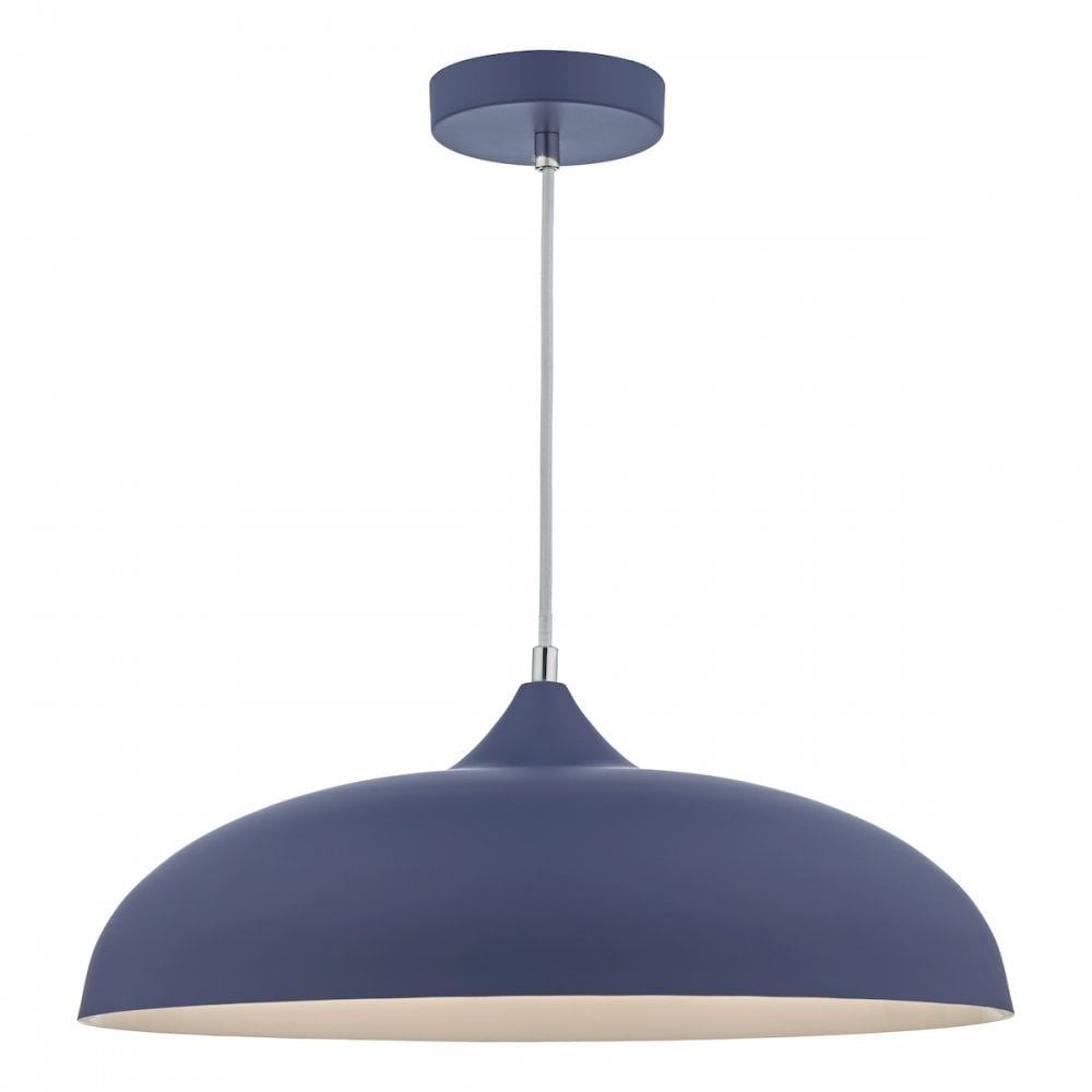 Dar KAE0123 Kaelan 1 Light Pendant Blue And White