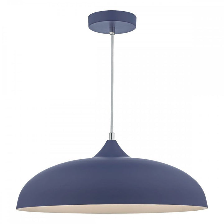 Dar KAE0123 Kaelan 1 Light Pendant Blue And White