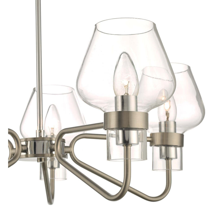 Dar KET5446 | Keta |5 Light Semi Flush | Satin Chrome and Polished Chrome