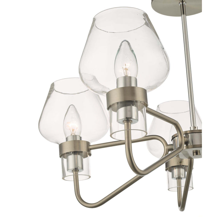 Dar KET5446 | Keta |5 Light Semi Flush | Satin Chrome and Polished Chrome