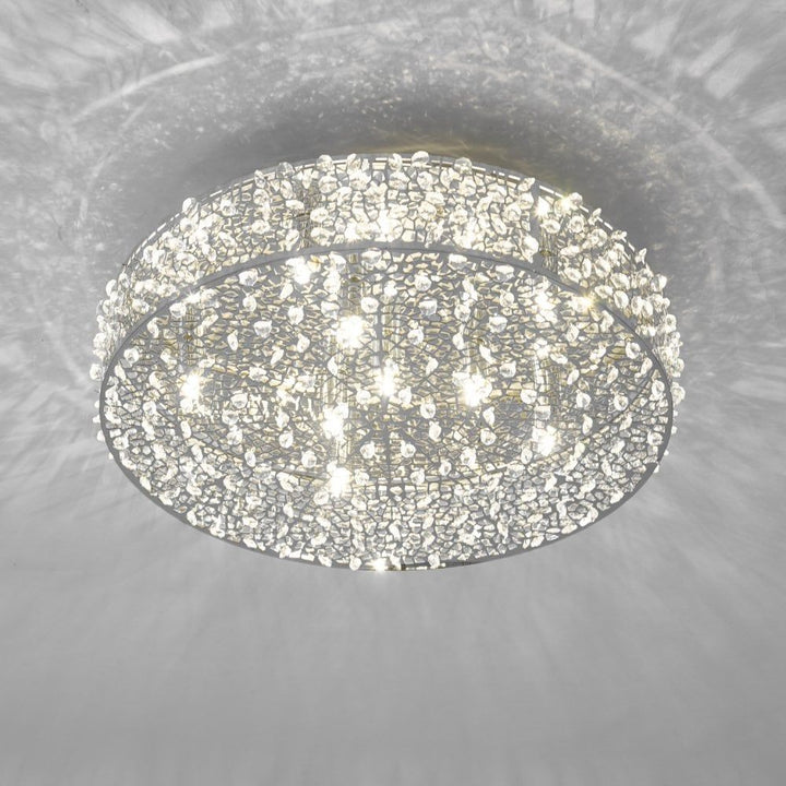 Dar KOT6450 | Kotaro | 6-Light Flush | Polished Chrome Crystal
