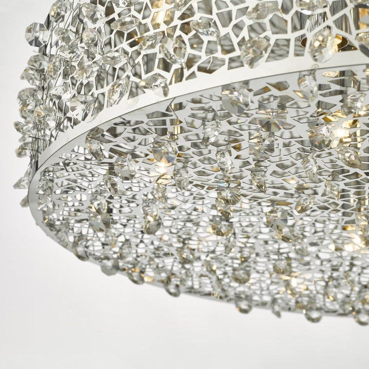 Dar KOT6450 | Kotaro | 6-Light Flush | Polished Chrome Crystal