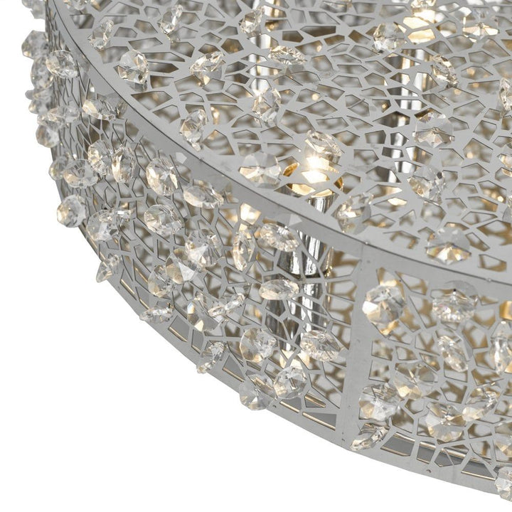 Dar KOT6450 | Kotaro | 6-Light Flush | Polished Chrome Crystal