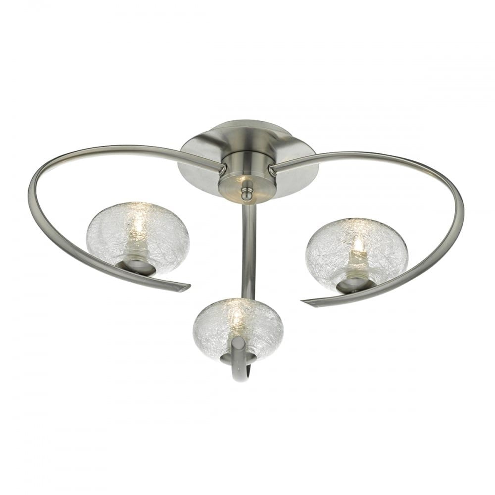 Dar LEI5346 | Leighton 3 Light Semi Flush | Satin Chrome