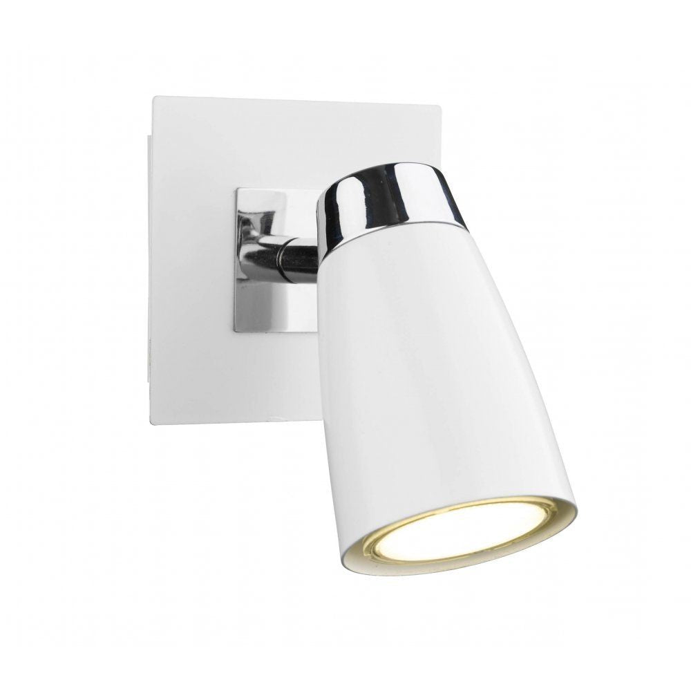 Dar LOF072 | Loft Single Wall Light | White and Chrome