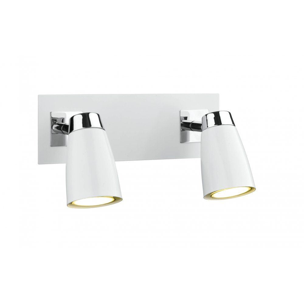 Dar LOF772 | Loft Dual Wall Light | White and Chrome