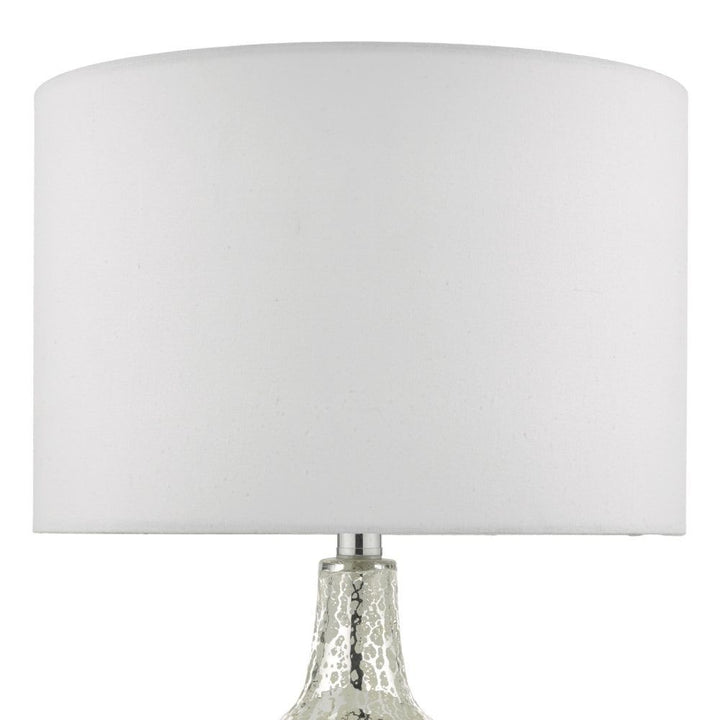 Dar LOL4232 | Lolek Table Lamp | Silver Glass & Ivory Shade