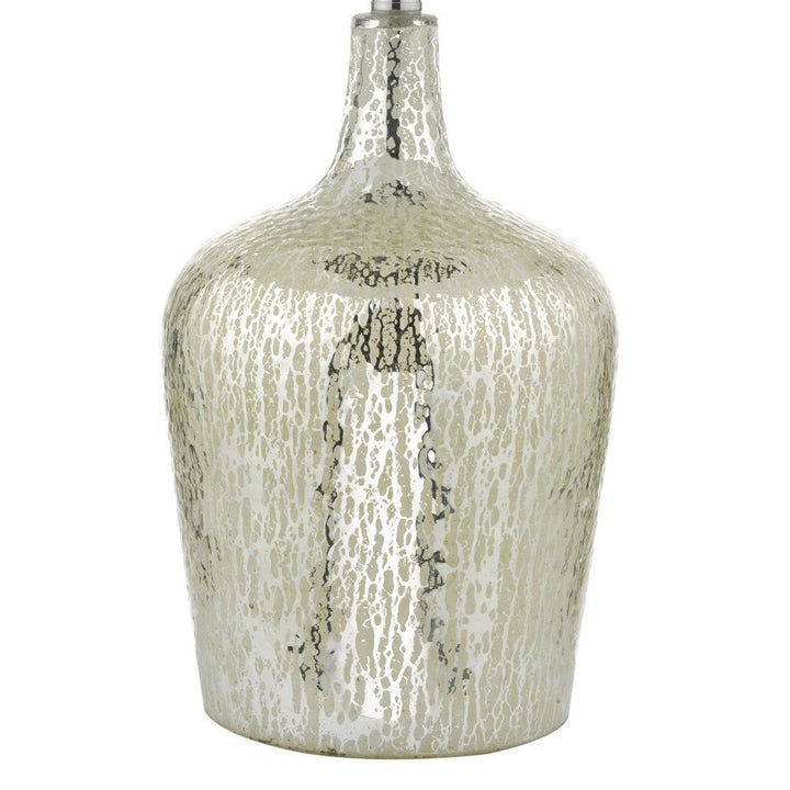 Dar LOL4232 | Lolek Table Lamp | Silver Glass & Ivory Shade