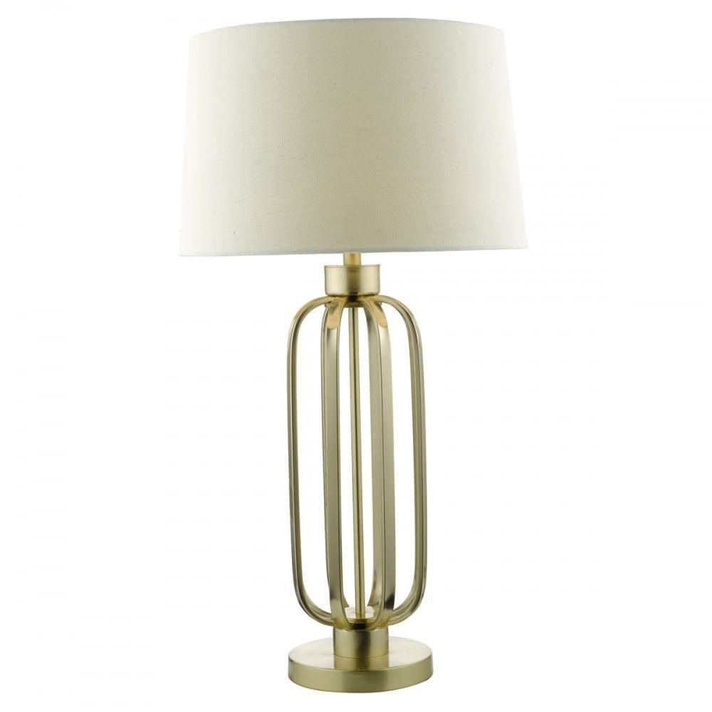 Dar LUC4241 | Lucie Table Lamp | Satin Brass Shade