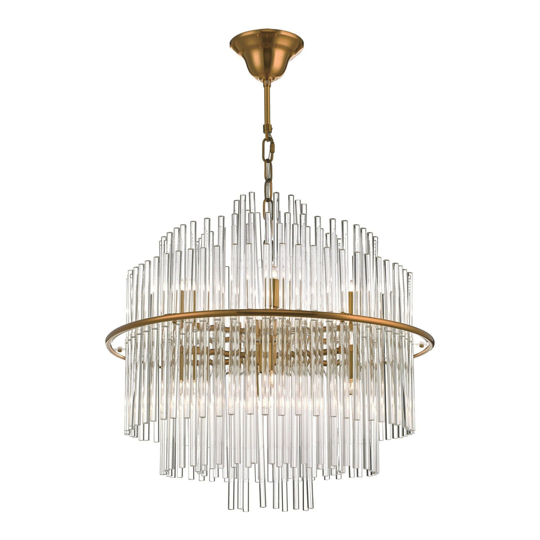 Dar LUK1735 | Lukas | 13 Light Pendant | Antique Gold & Clear Glass