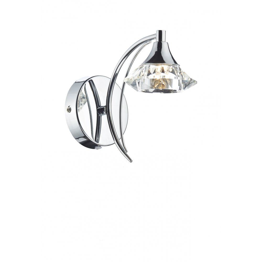 Dar LUT0750 | Luther | Polished Chrome Wall Bracket with Crystal Detail