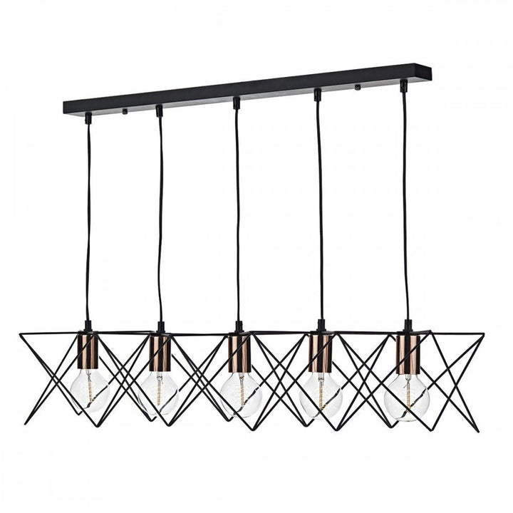 Dar MID0522 | Midi 5-Light Bar Pendant | Black