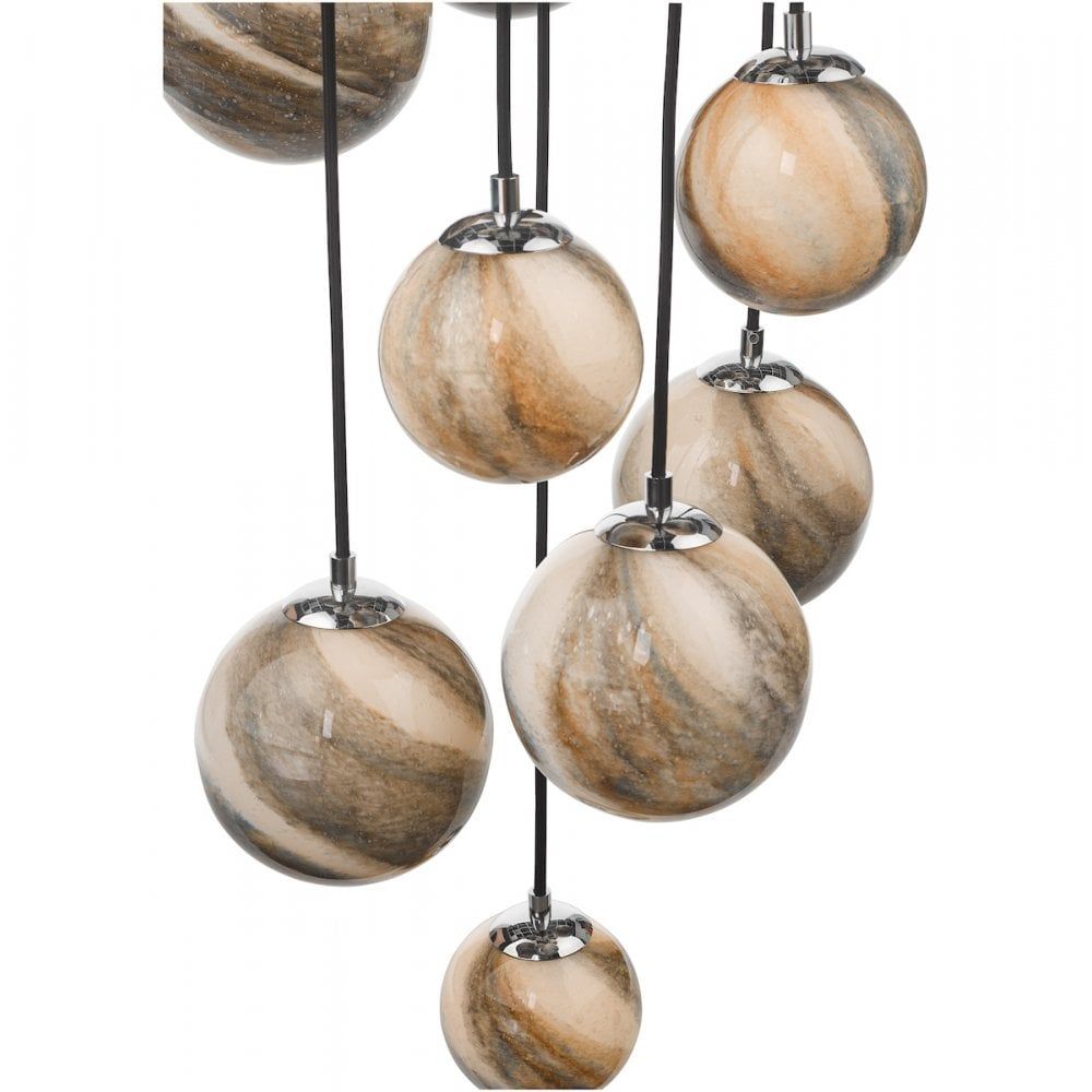 Dar MIK1250 | Mikara 12-Light Cluster Pendant | Polished Chrome Glass