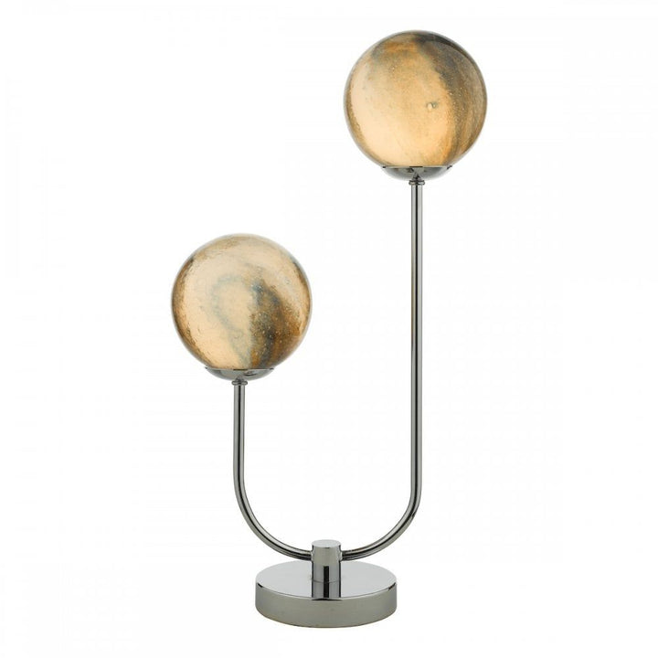 Dar MIK4250 | Mikara 2-Light Table Lamp | Polished Chrome Glass