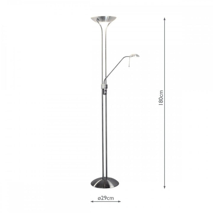 Dar MON4946 Montana Floor Lamp Satin Chrome