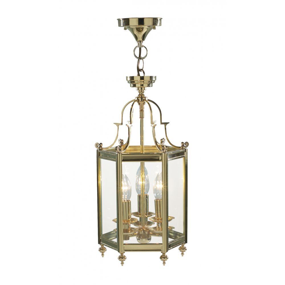 Dar MOO0340 | Moorgate 3 Light Lantern | Polished Brass