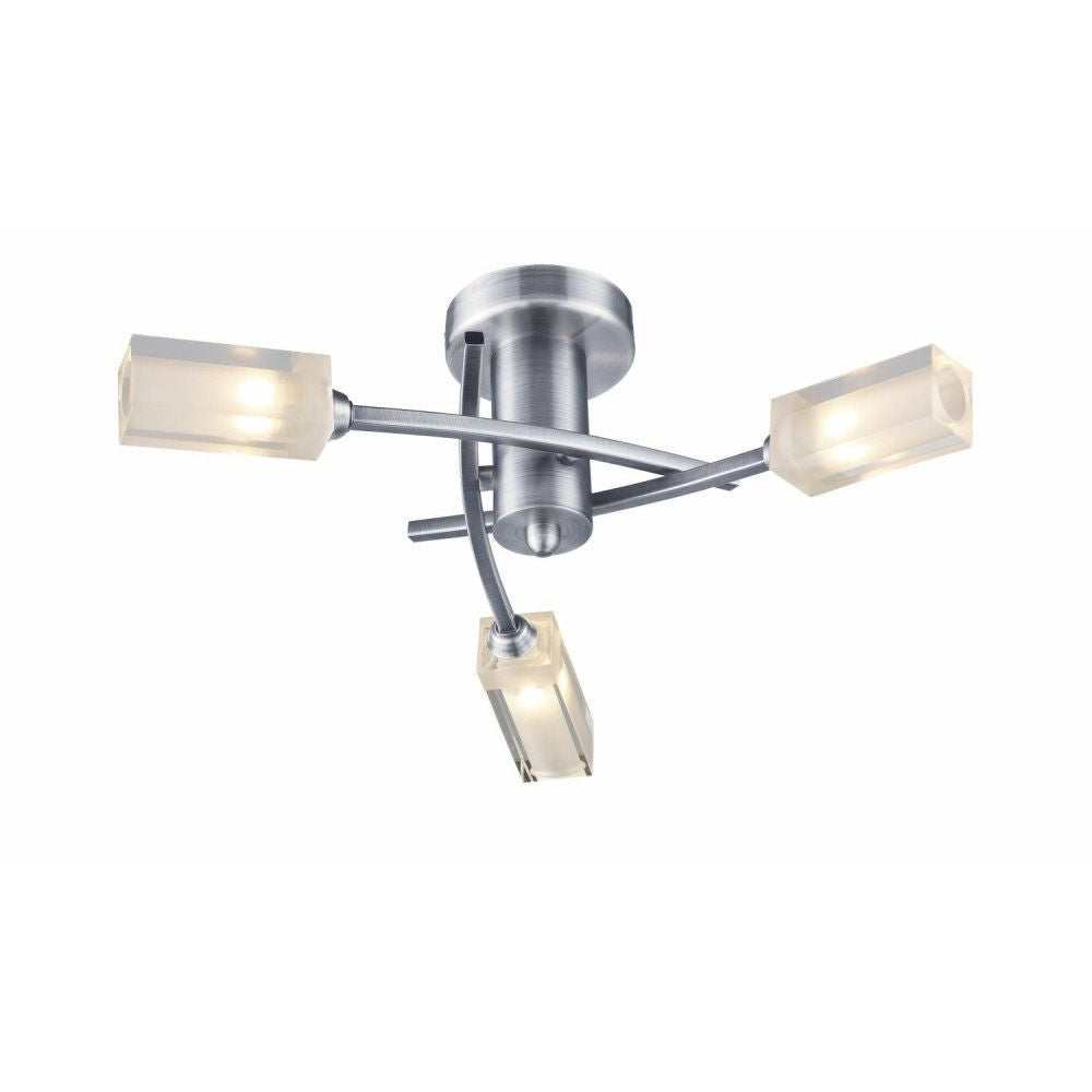 Dar MOR0346 | Morgan 3 Light Semi Flush Ceiling Light | Satin Chrome