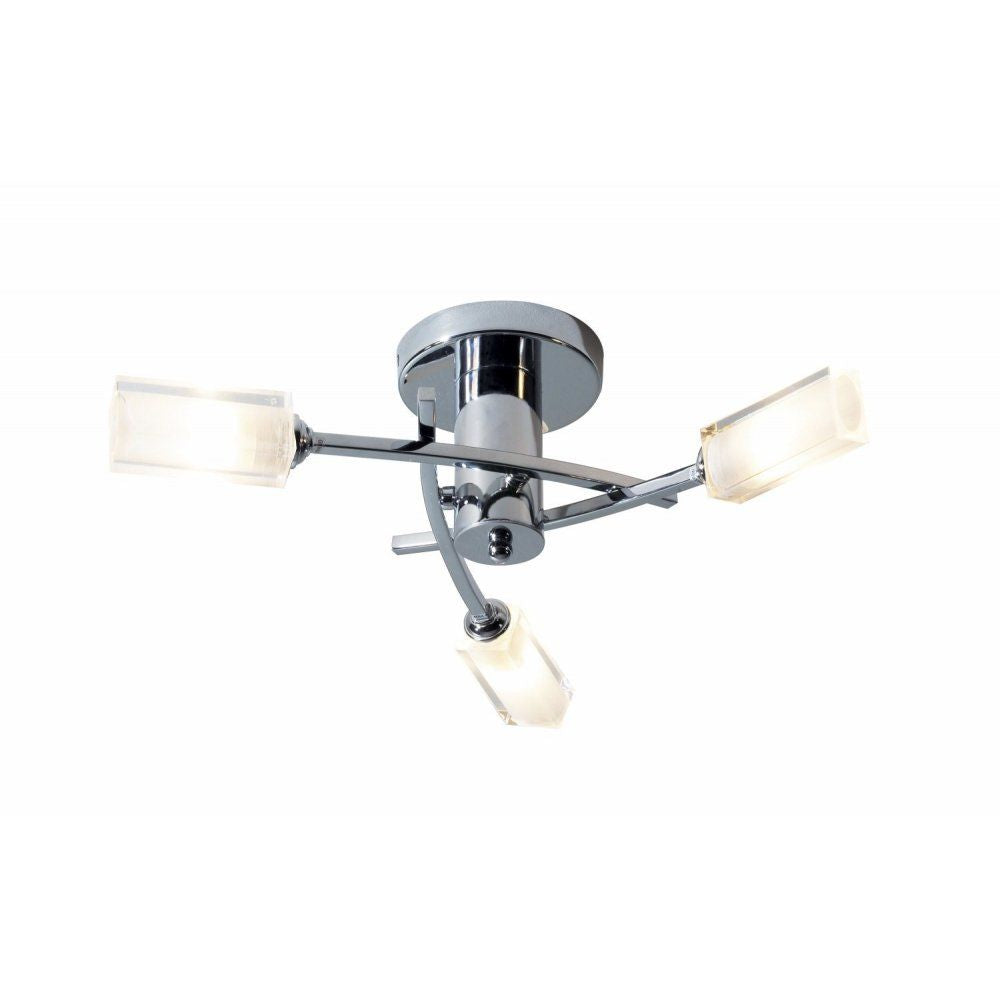 Dar MOR0350 | Morgan 3 Light Semi Flush Ceiling Light | Polished Chrome