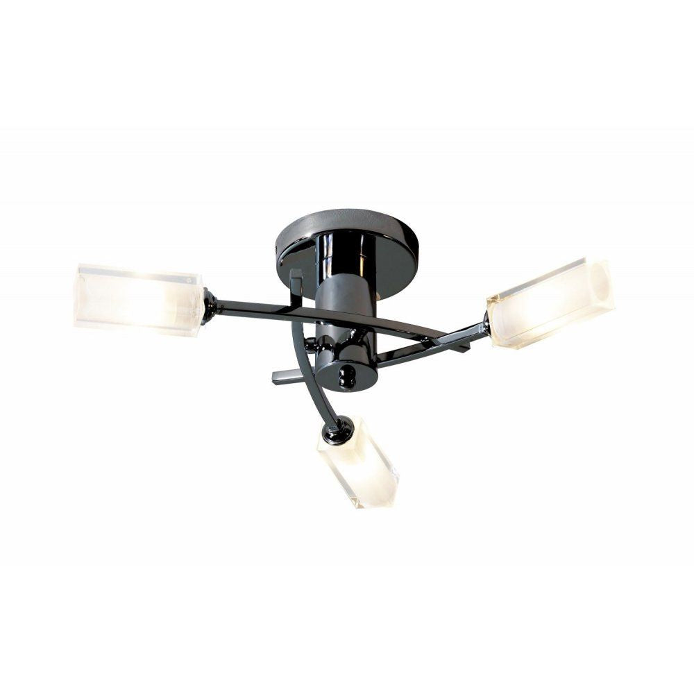 Dar MOR0367 | Morgan 3 Light Semi Flush Ceiling Light | Black Chrome