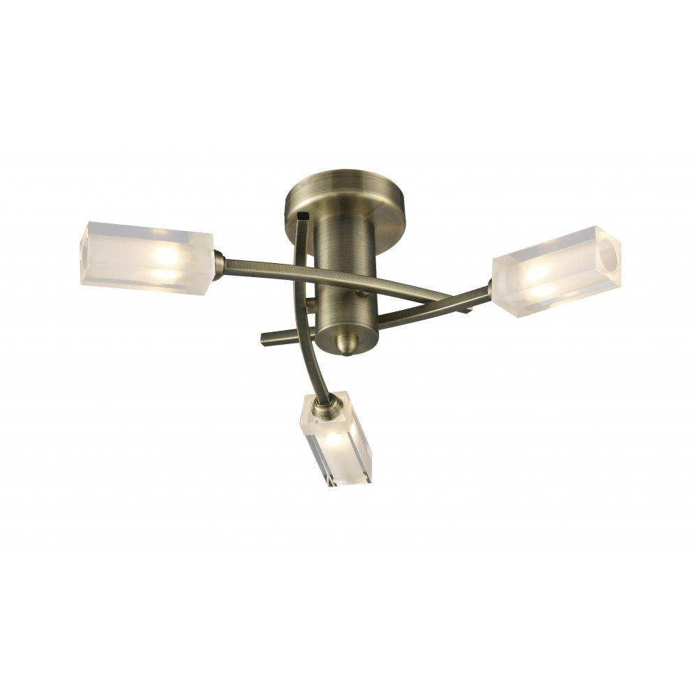 Dar MOR0375 | Morgan Semi Flush Ceiling Light | Antique Brass
