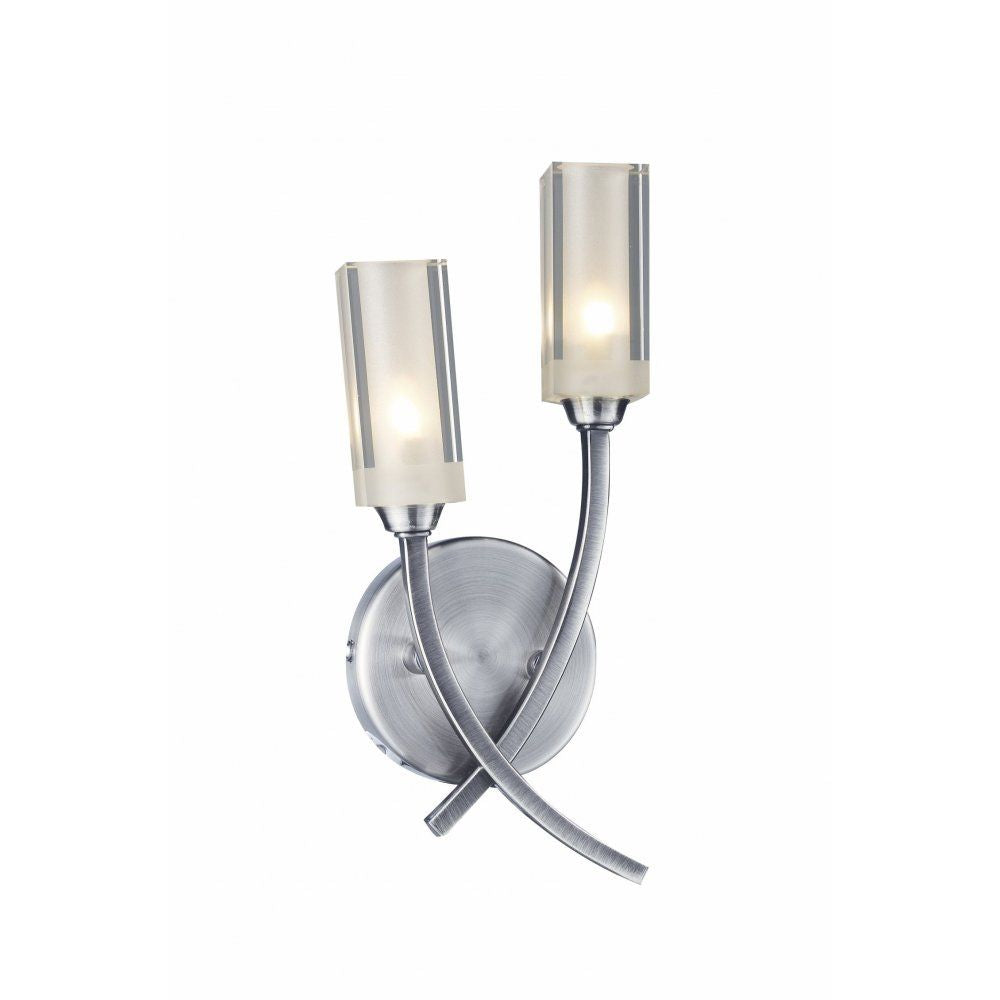 Dar MOR0946 | Morgan Double Wall Light Bracket | Satin Chrome
