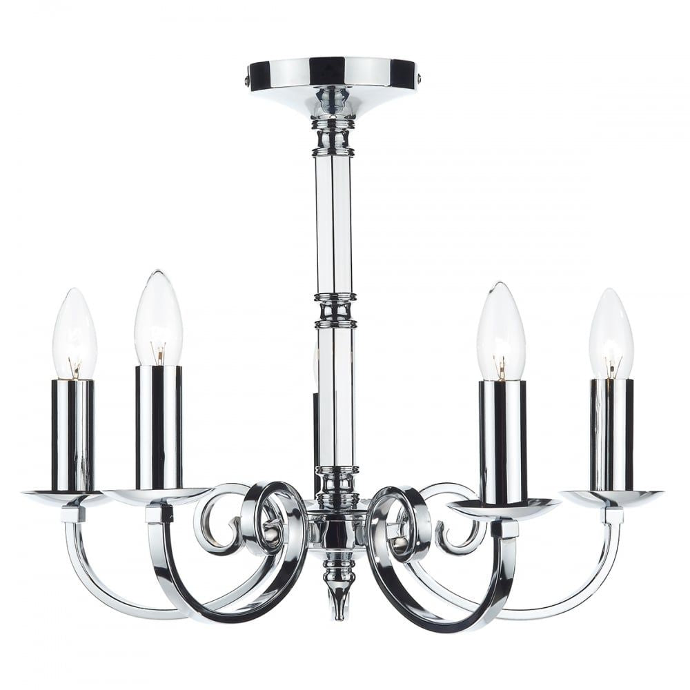 Dar MUR0550 | Murray | Dual Mount 5-Light Polished Chrome Pendant