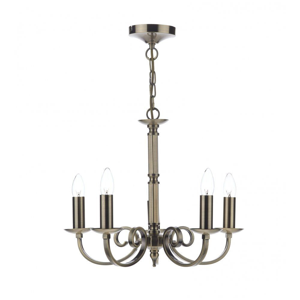 Dar MUR0575 | Murray | 5-Light Antique Brass Pendant